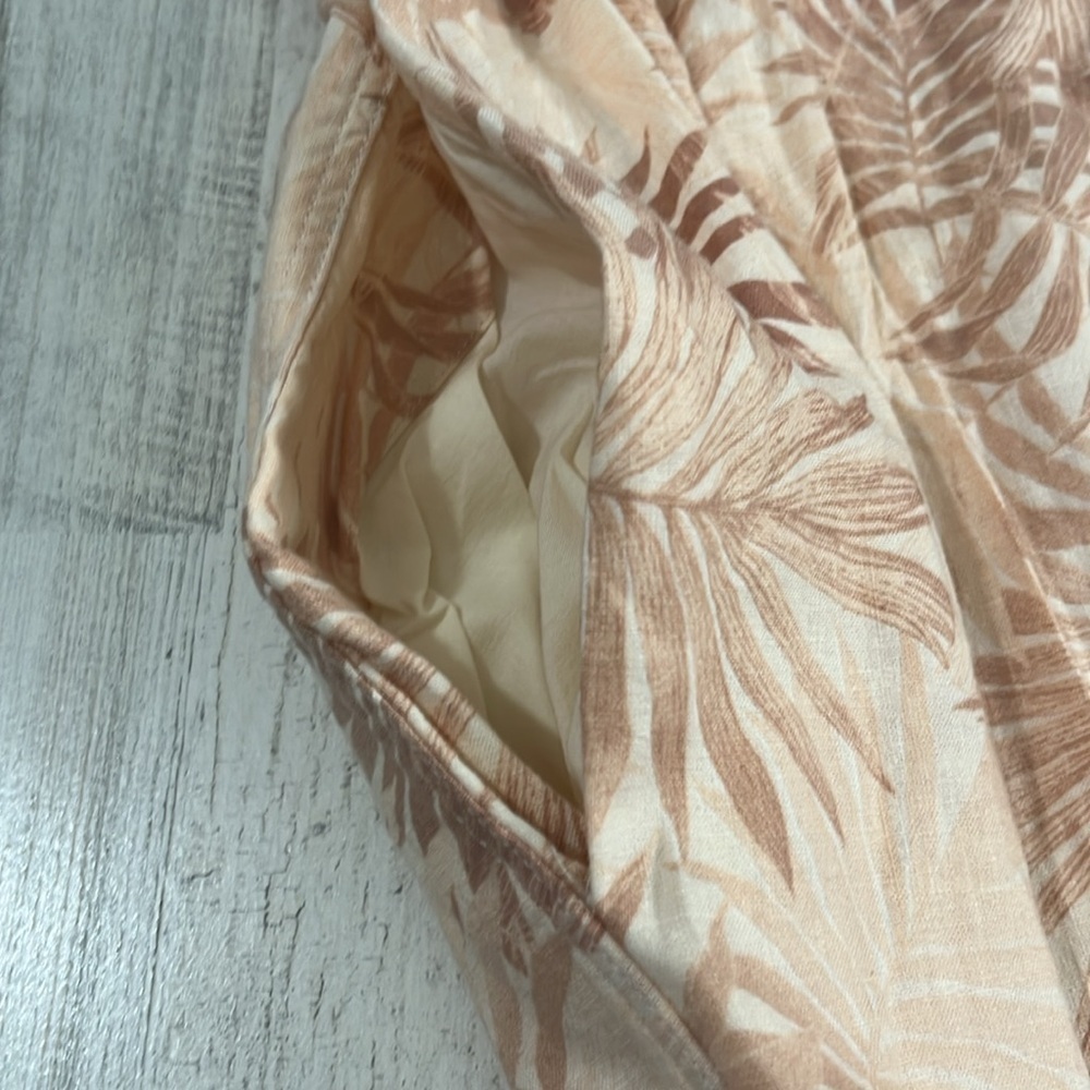 Faherty Gemina Linen Blend Shift Dress in Peach Palms Size Small - Picture 10 of 12